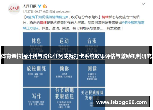 体育普拉提计划与阶段任务成就打卡系统效果评估与激励机制研究